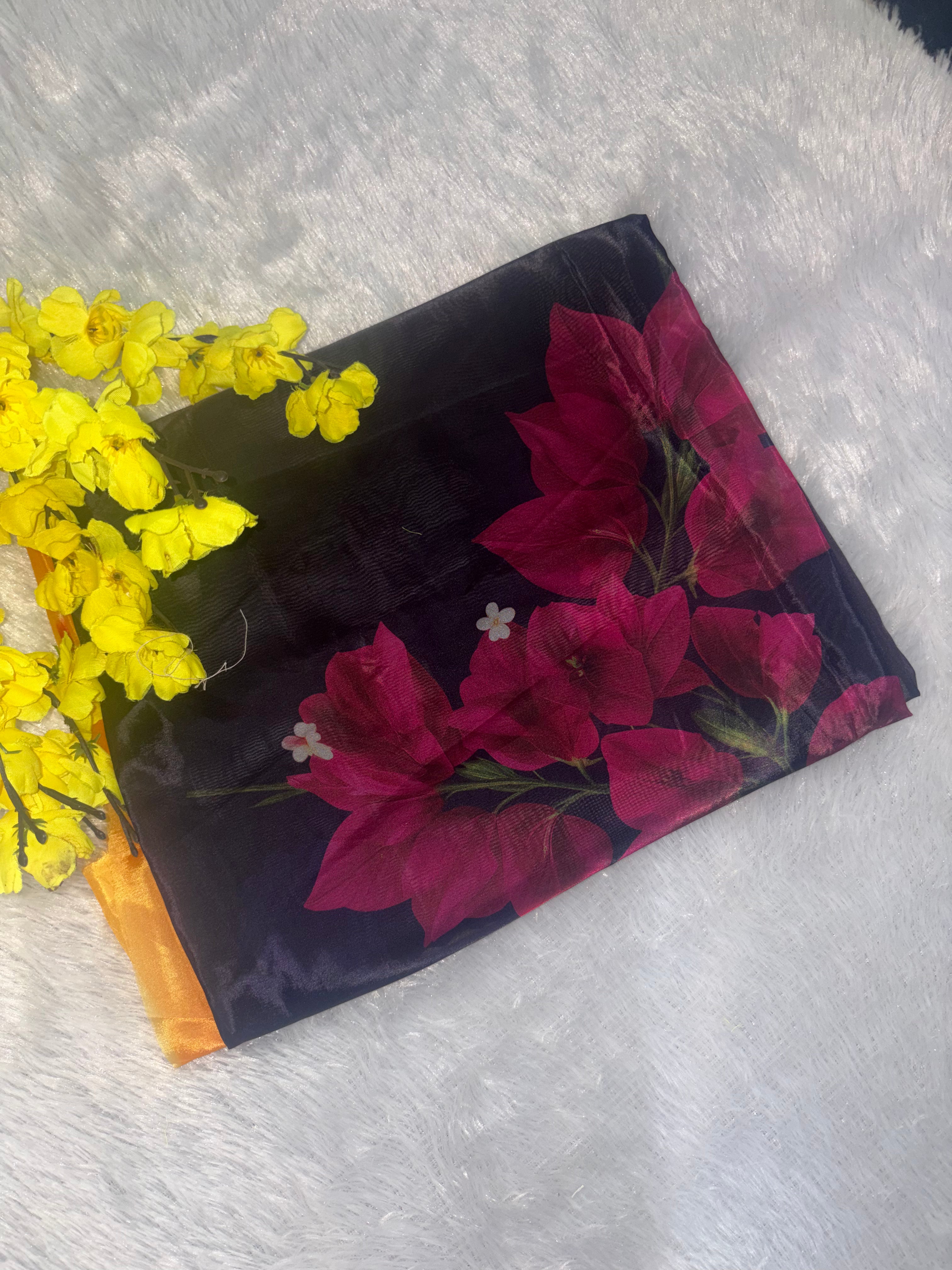 Ramola- Organza (Yellow & Deep Plum)