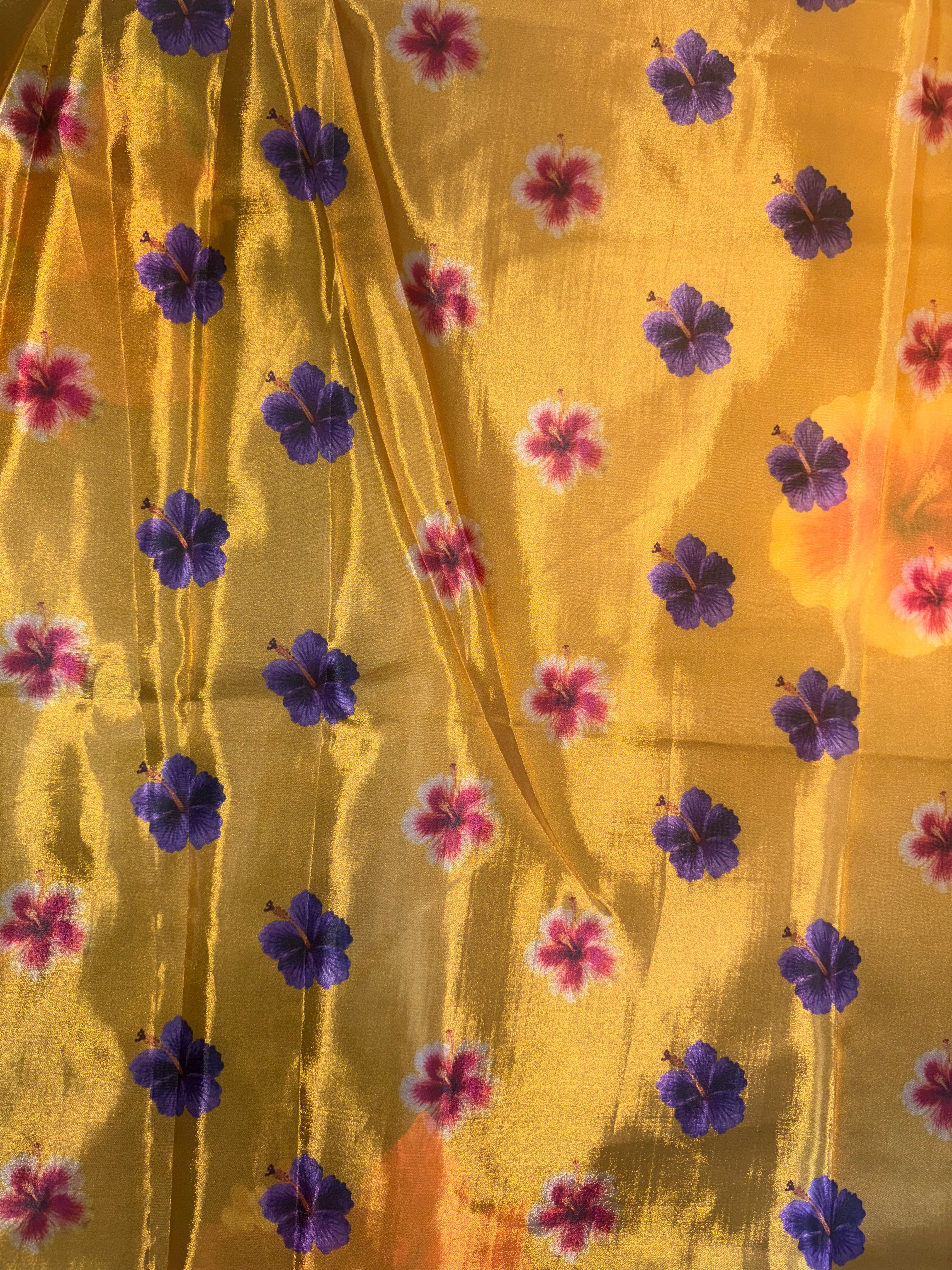 Ramola- Organza (Yellow & Deep Plum)