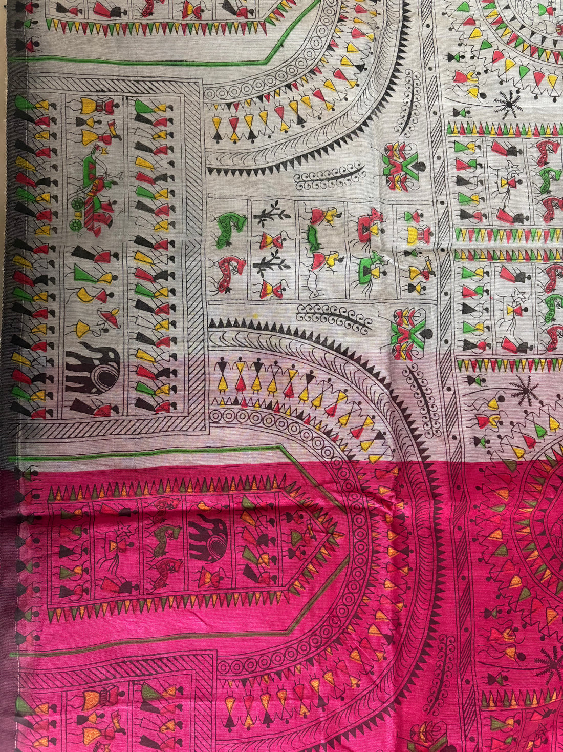 Khadi Cotton (Sophisticated grey & rich magenta)