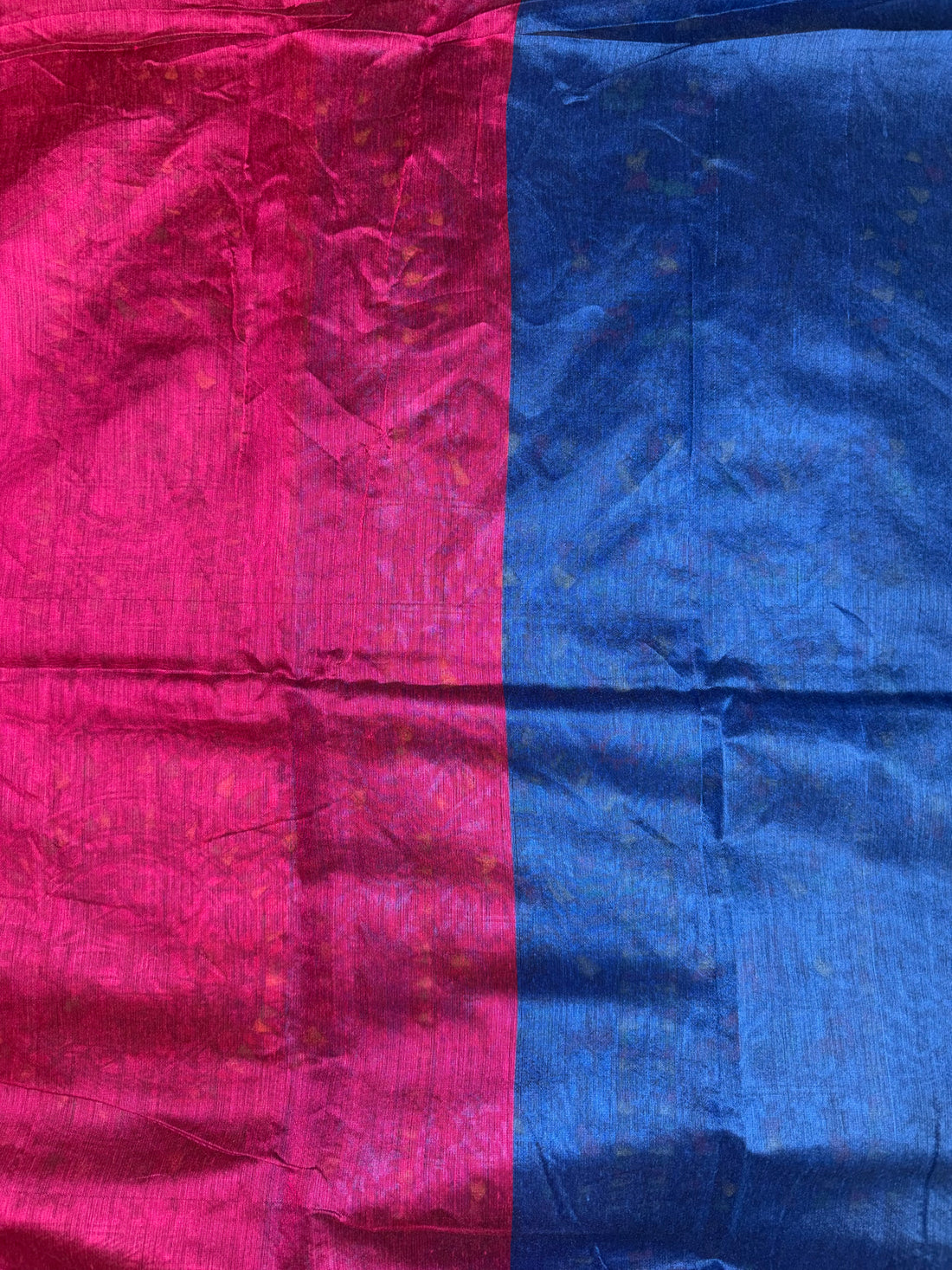 Khadi Cotton ( Vibrant royal blue & magenta)
