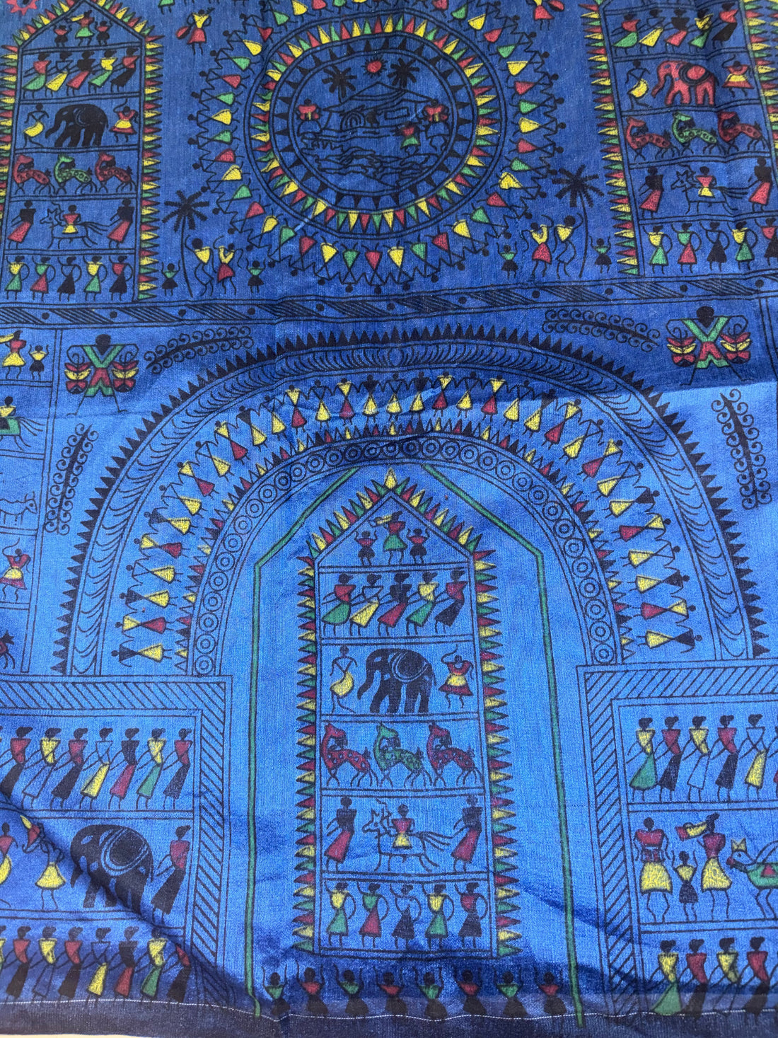 Khadi Cotton ( Vibrant royal blue & magenta)