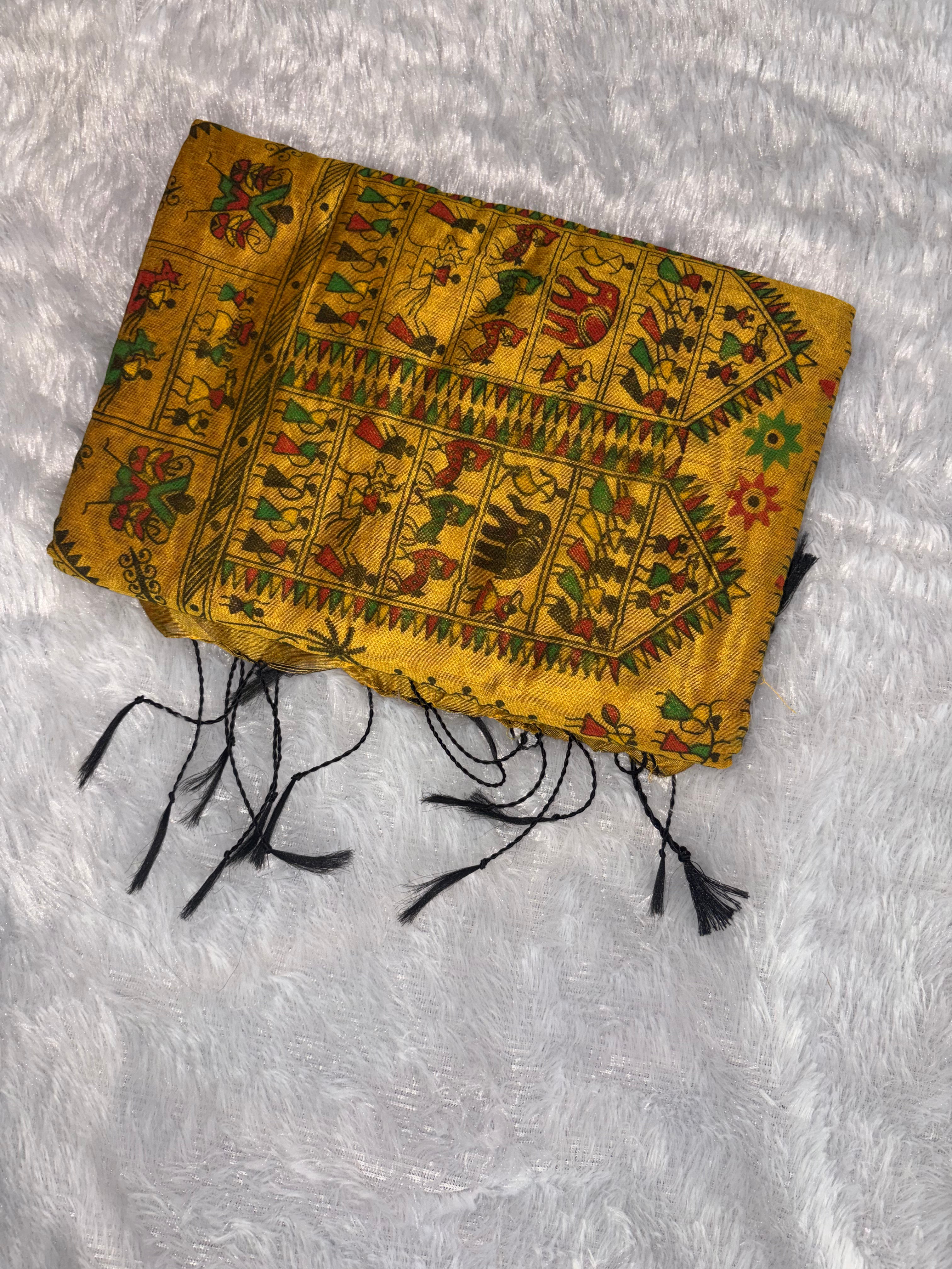 Khadi Cotton ( Magenta & Mustard Yellow)