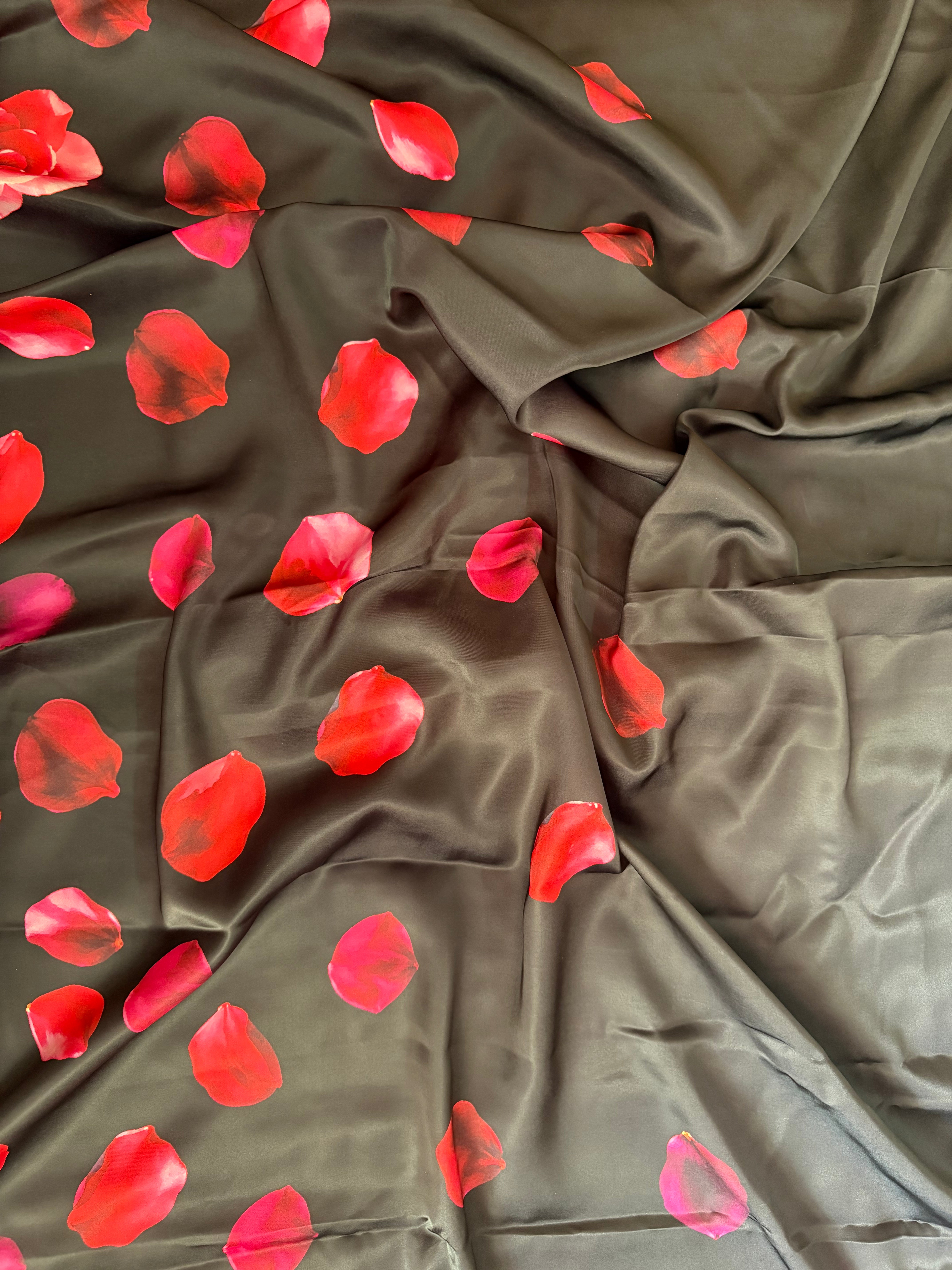 Petal- Premium Swiss Satin (Deep Black)