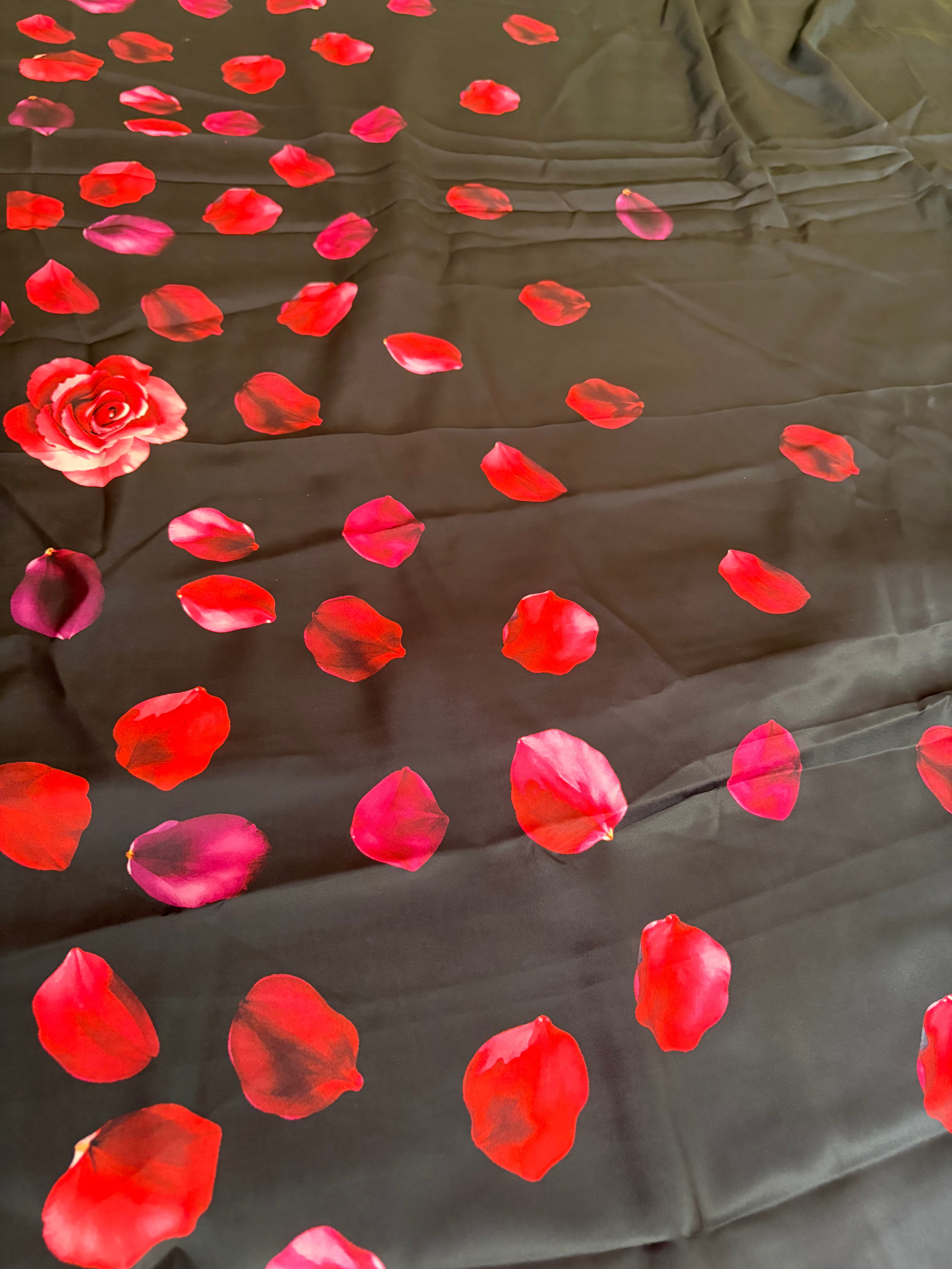 Petal- Premium Swiss Satin (Deep Black)
