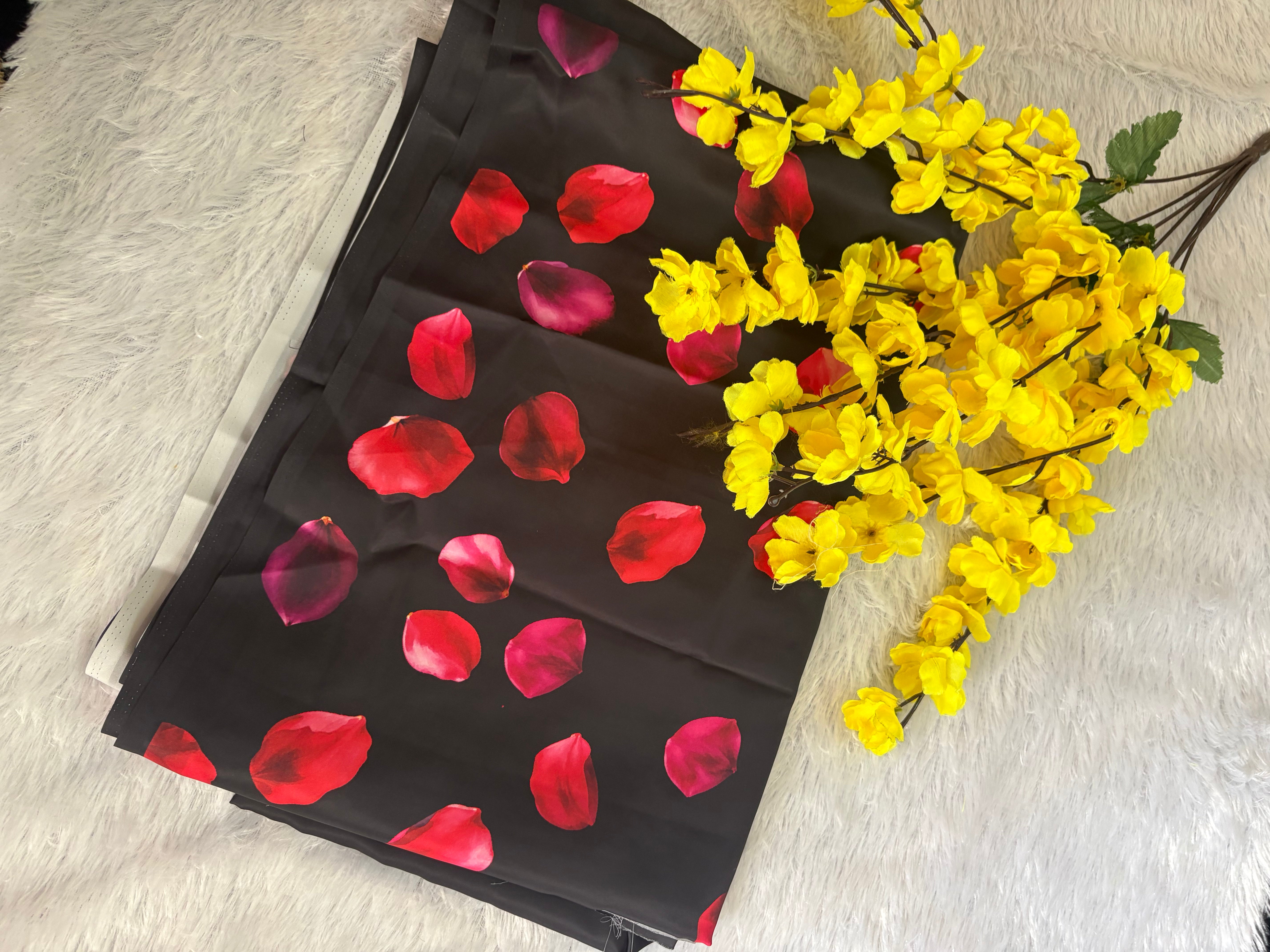 Petal- Premium Swiss Satin (Deep Black)