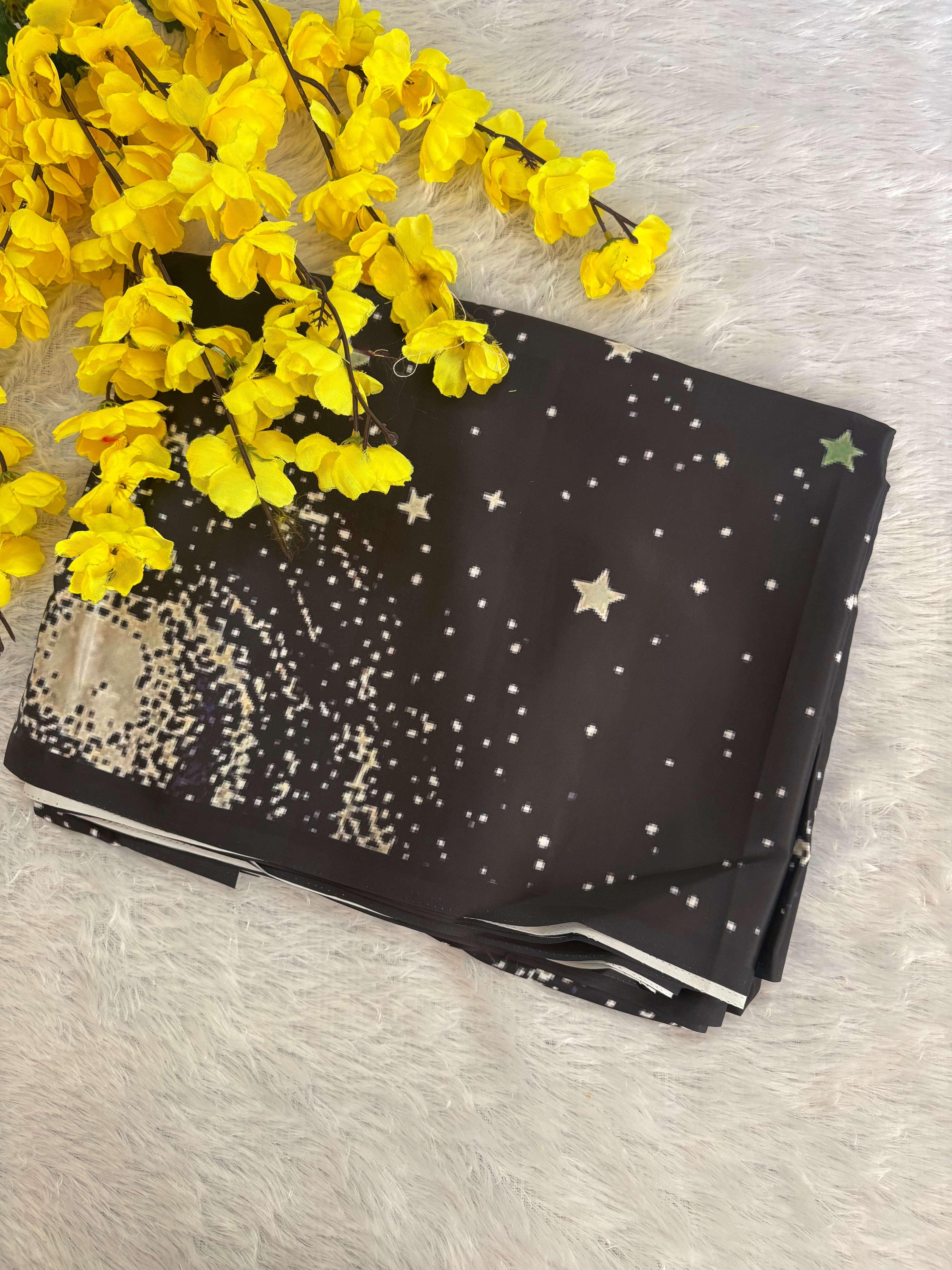 Galaxy- Premium Swiss Satin (Deep Black)