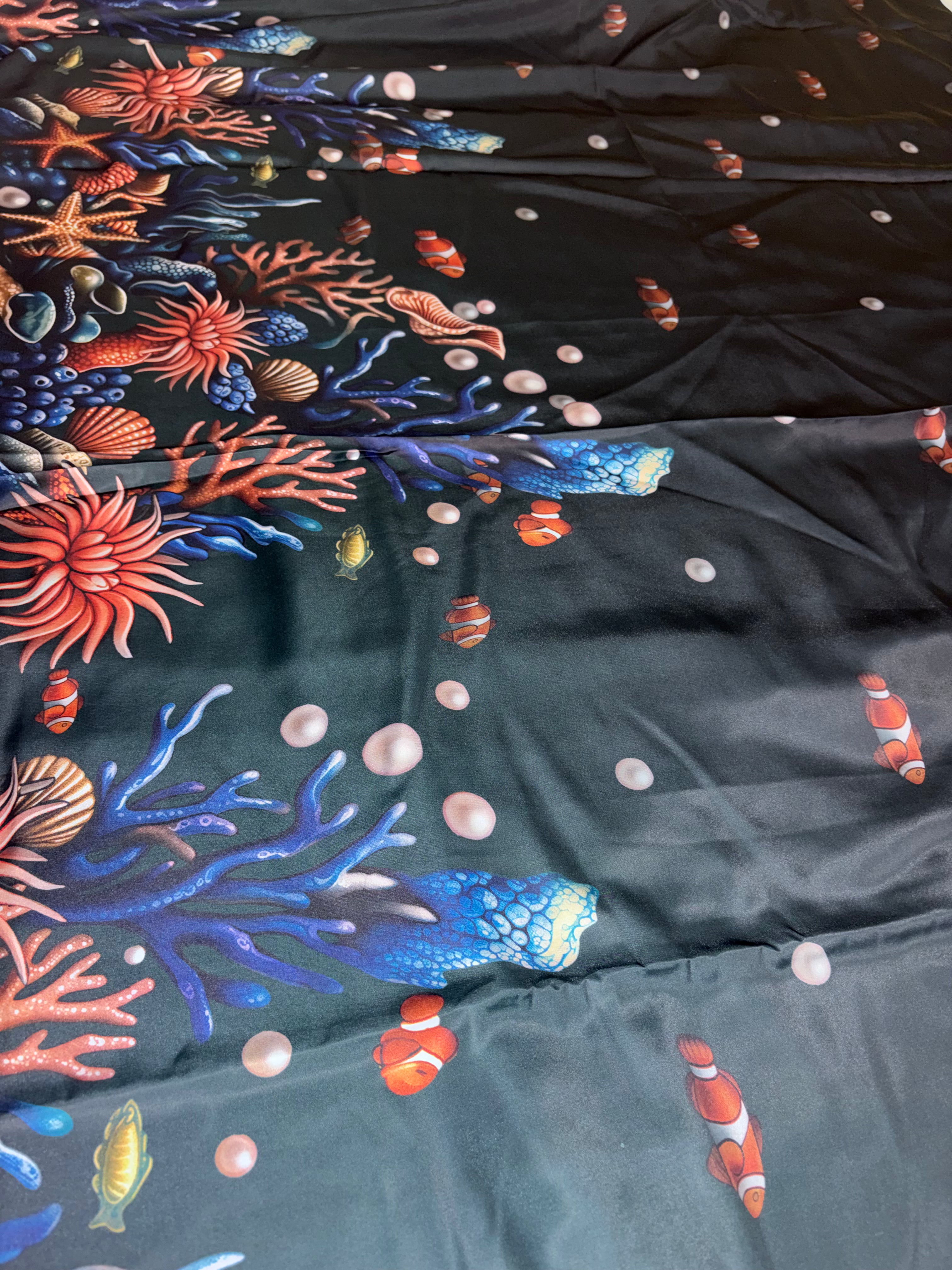 Ocean- Premium Swiss Satin (Deep Dark Green)