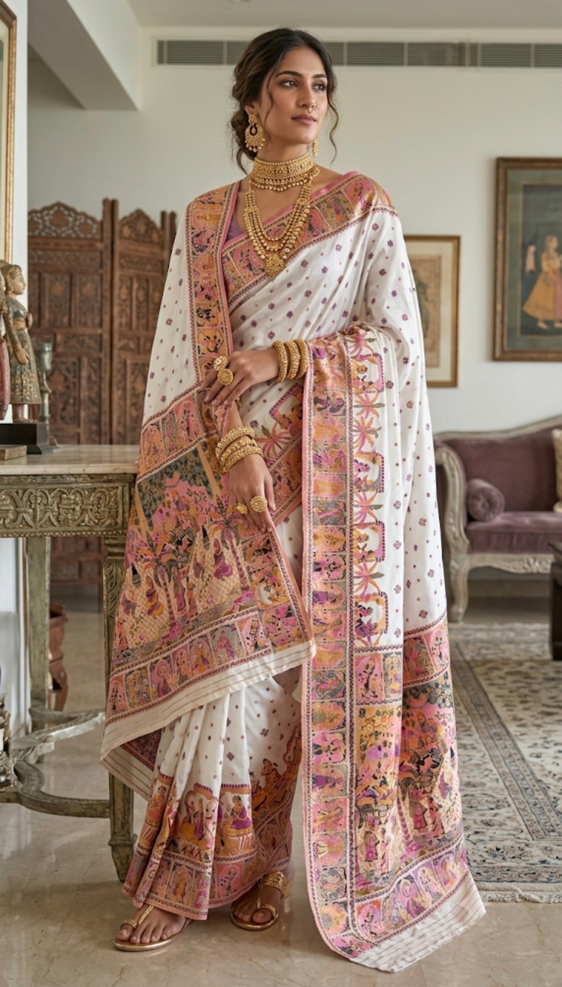 Swan Pashmina Ready to wear Saree