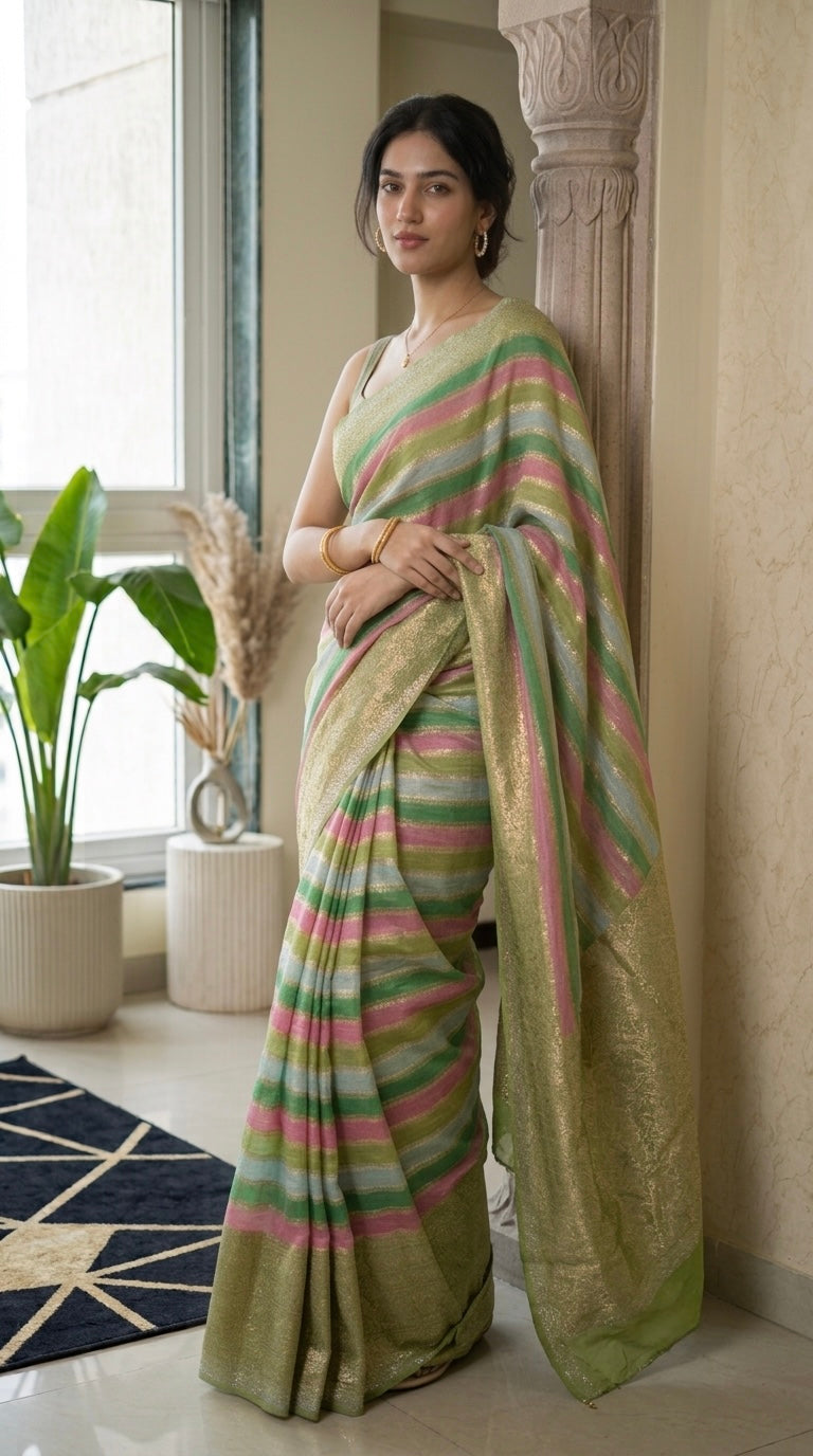 Shatarangi-cotton jari (Multi Colored)
