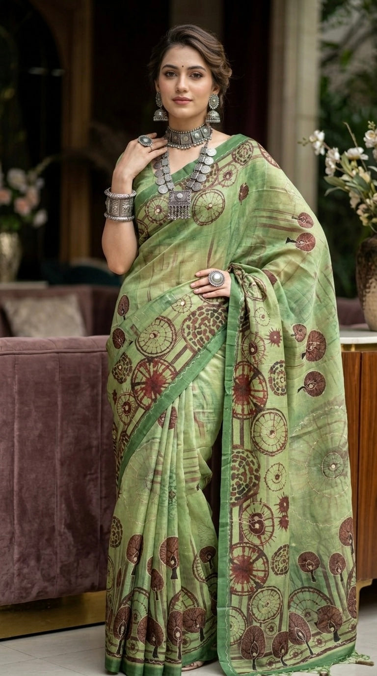 Maya-Chiffon Silk (Sage Green)