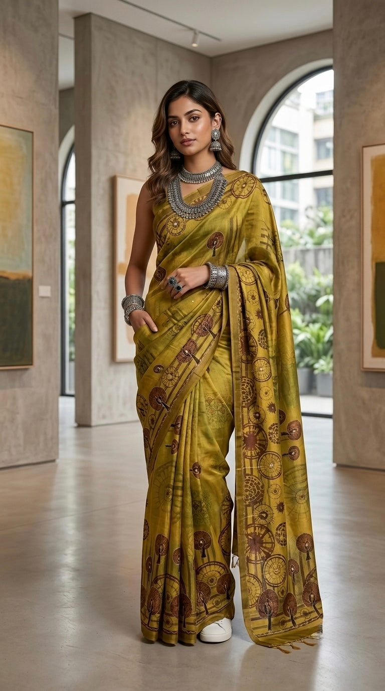 Maya-Chiffon Silk (Mustard)