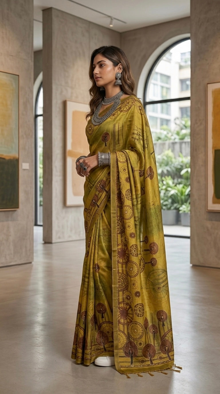 Maya-Chiffon Silk (Mustard)