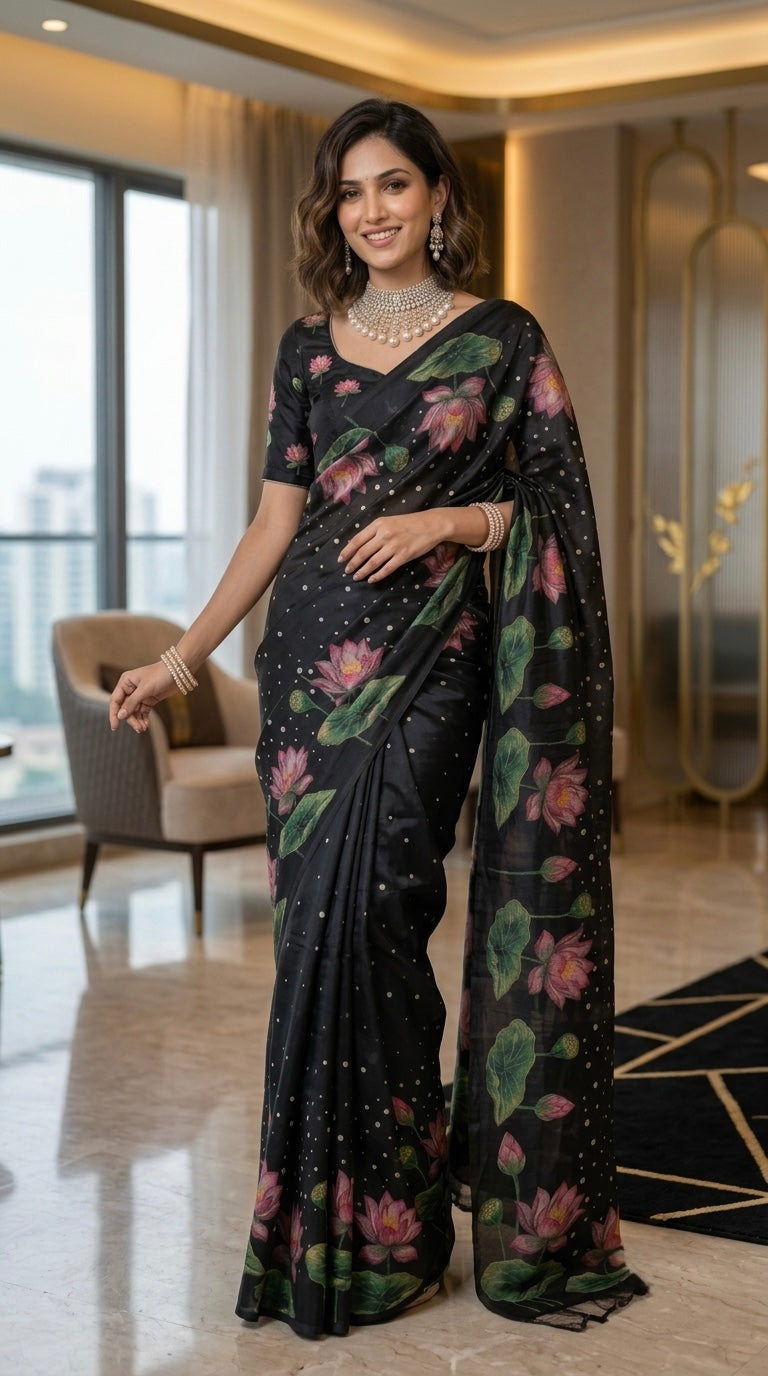Monika- Organza ( Deep Black)