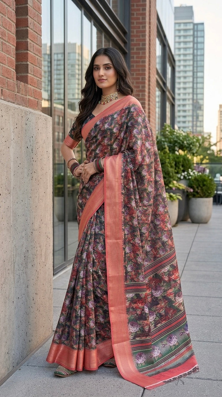 Naira-Pure Cotton (Rich Dark Base & Vibrant Multi-Toned)
