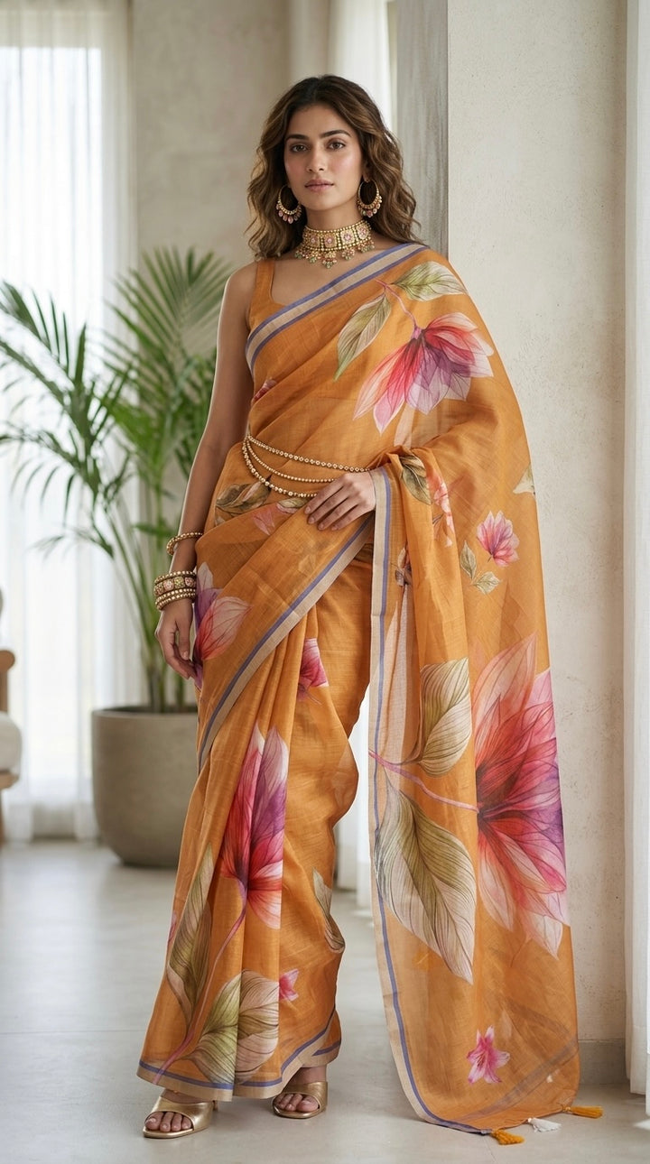 Naira-Pure Cotton (Mustard & Amber Base)