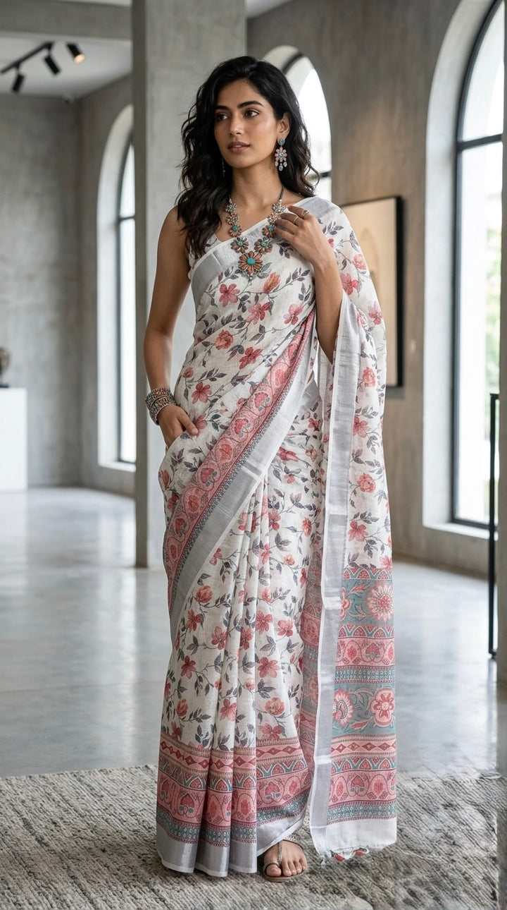 Naira-Pure Cotton (Soft Off-White & Ivory Base)
