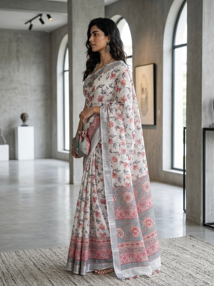 Naira-Pure Cotton (Soft Off-White & Ivory Base)