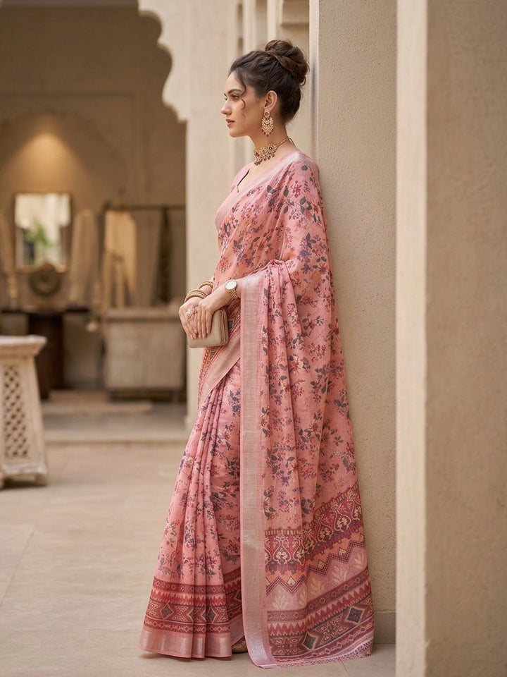 Naira-Pure Cotton (Serene Dusty Pink Base)