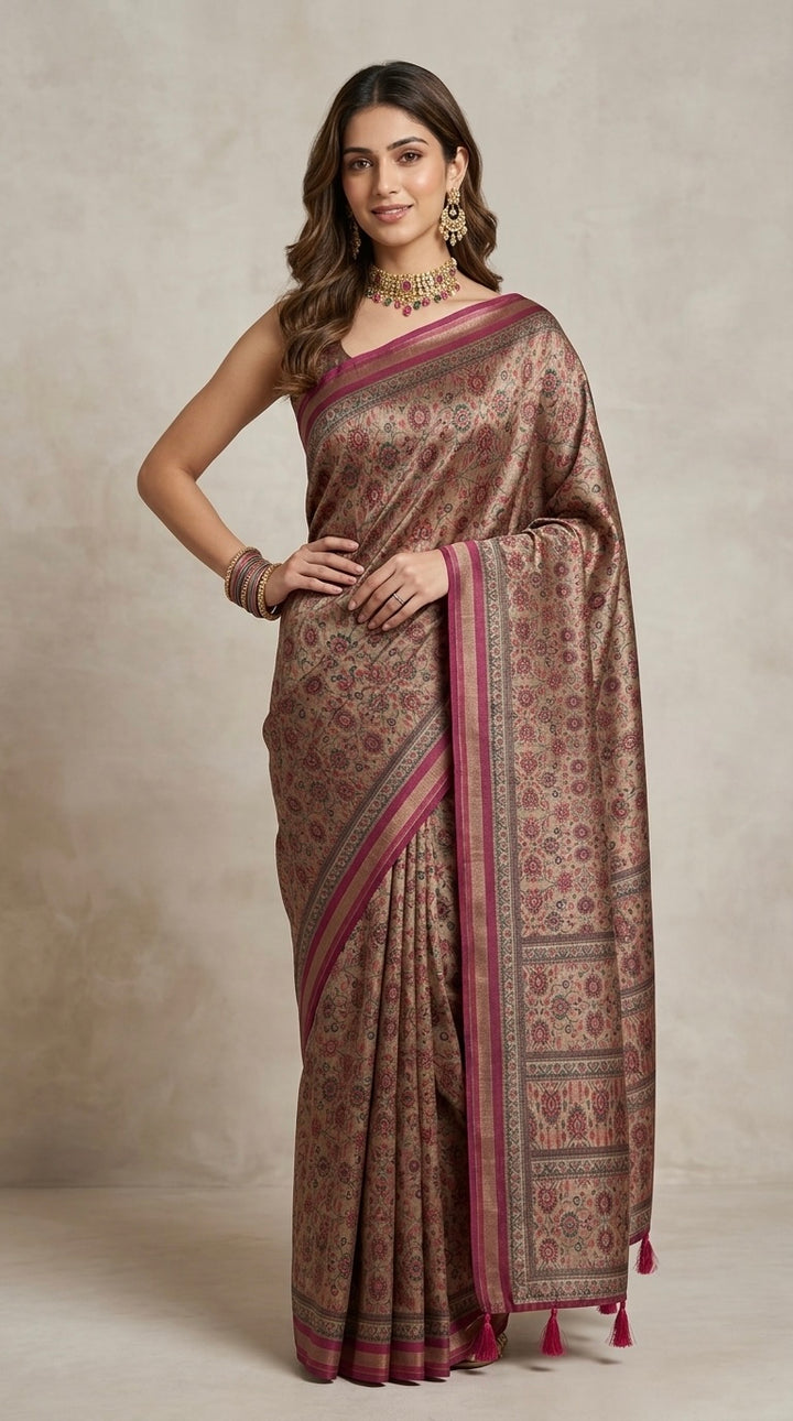Aadhya-Premium Silk(Muted Mauve & Earthy Taupe)