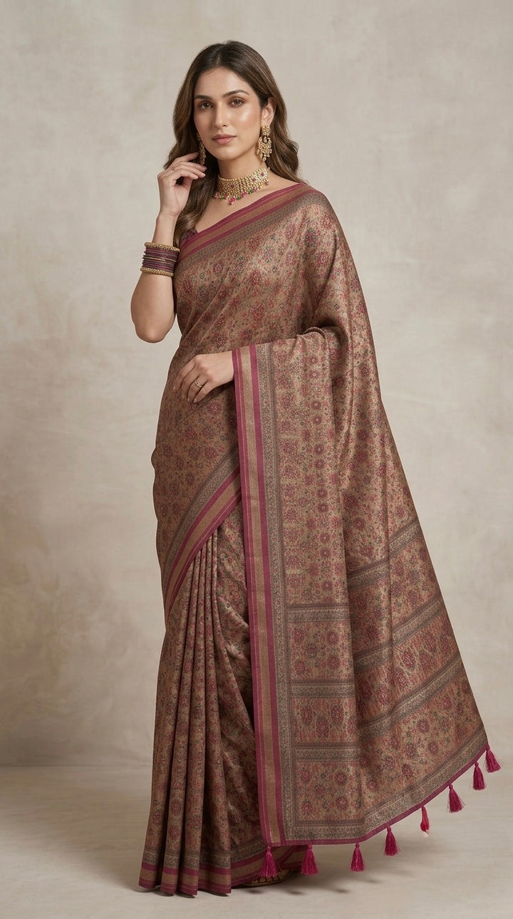 Aadhya-Premium Silk(Muted Mauve & Earthy Taupe)