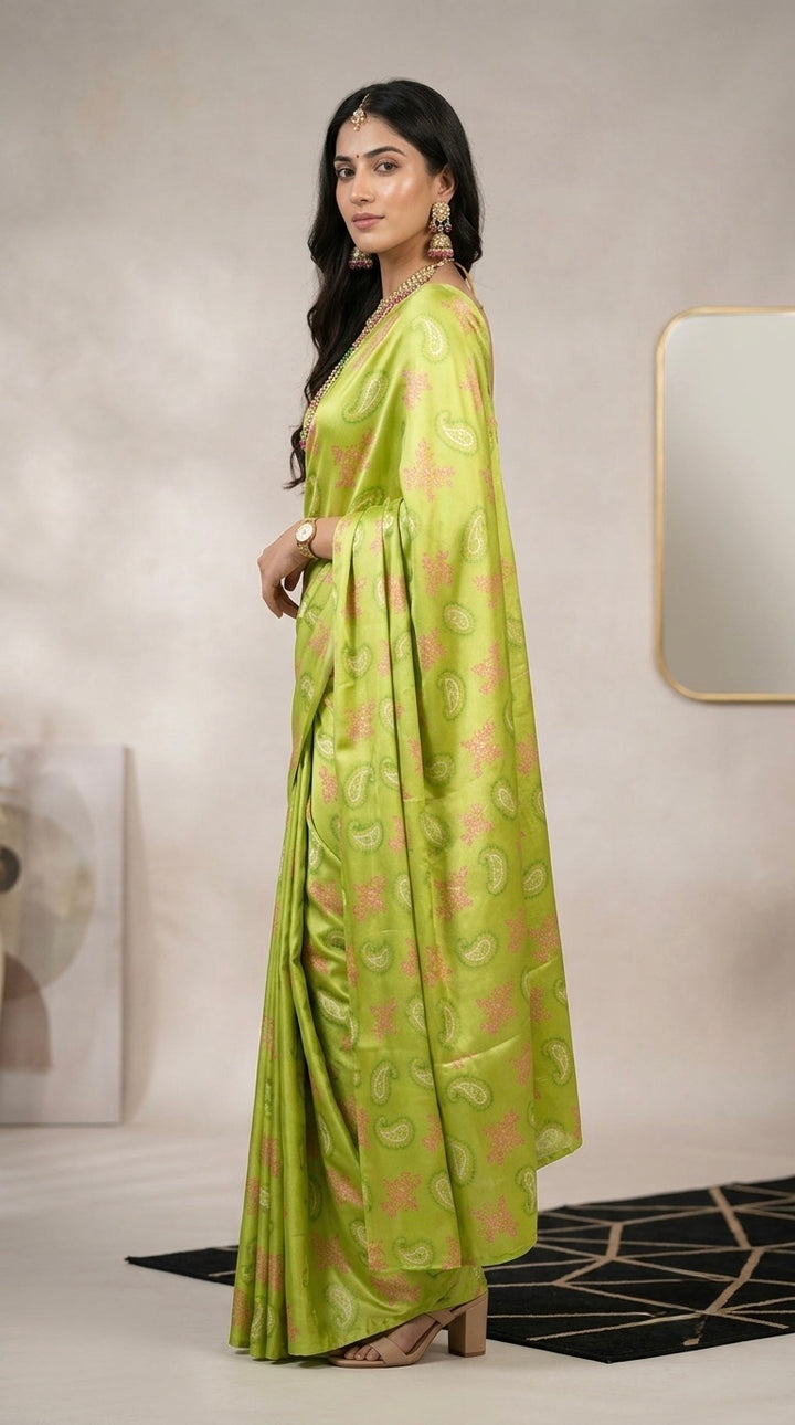 Nivya- Chiffon( Vibrant Lime Green)