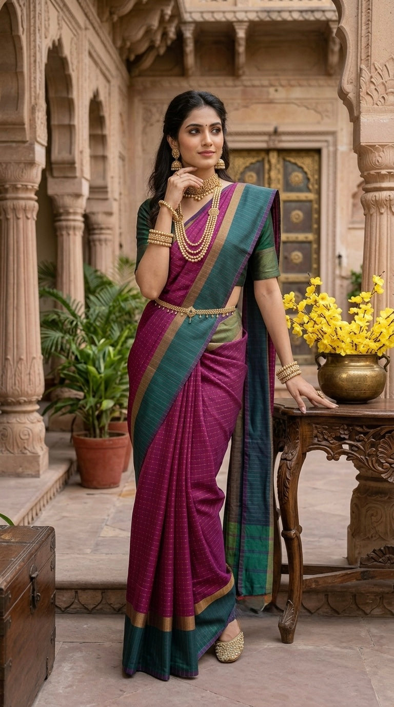 KanMani-South Silk (Rani & Green)
