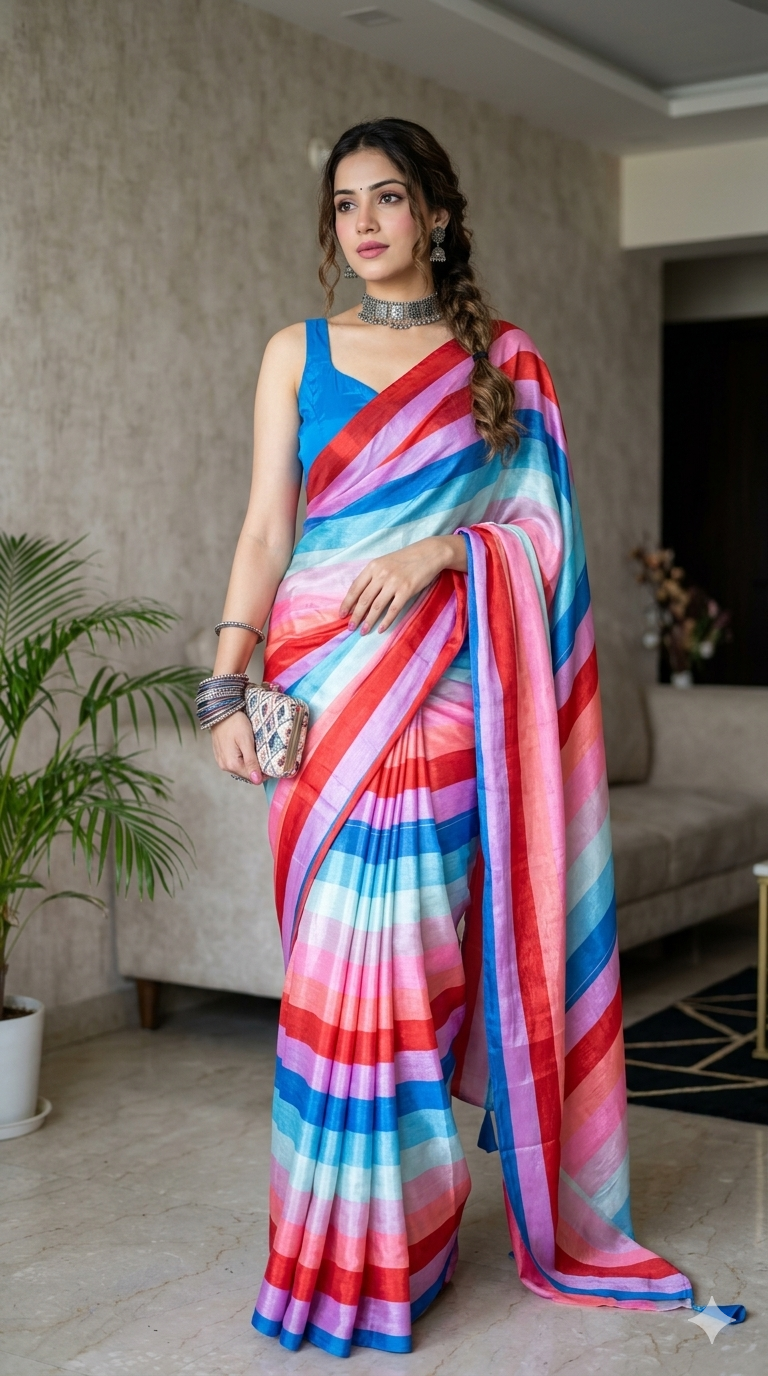EasyPysy Rainbow Pop Saree