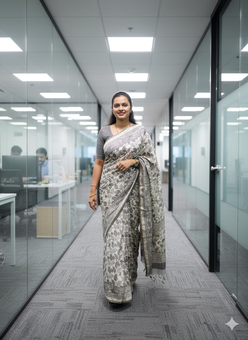 Cotton Corporate Ease Saree – Office Ready Comfort