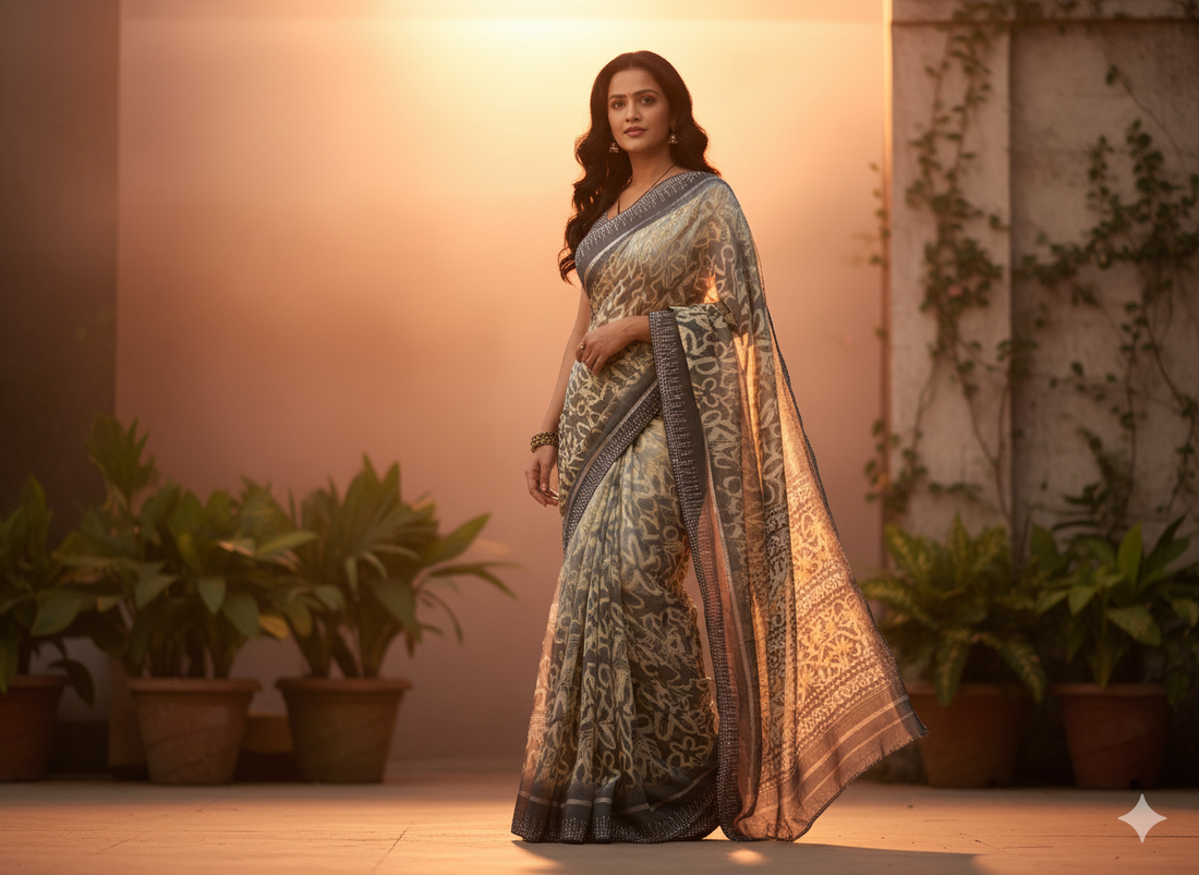 Printed Partywear Saree – Bold Statement Chic